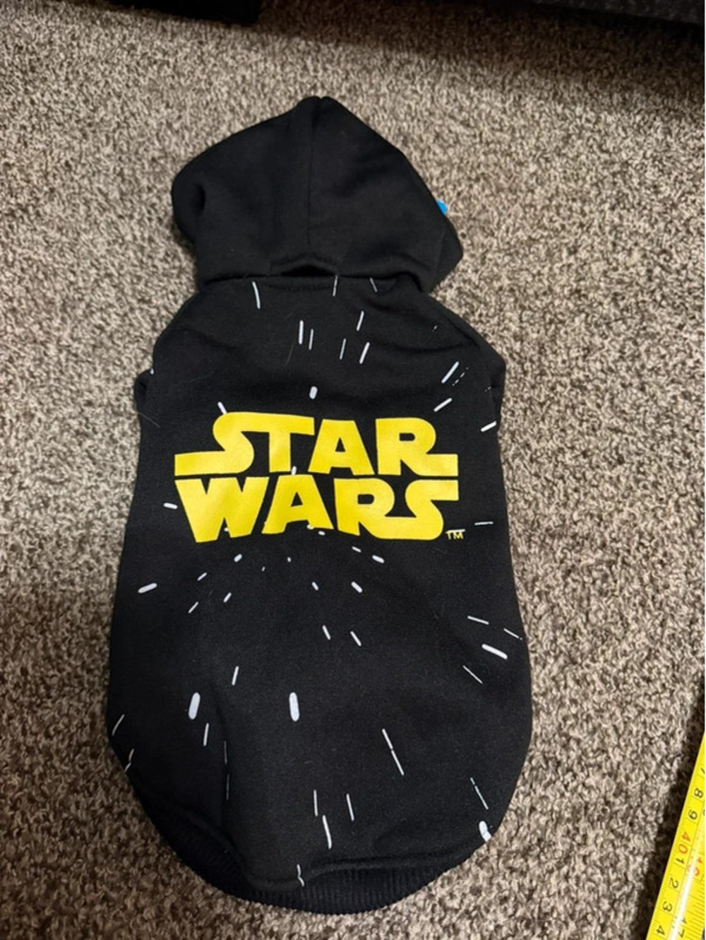 BARK Star Wars Dark Side Dog Hoodie Black Yellow Logo Size Small Disney Pet